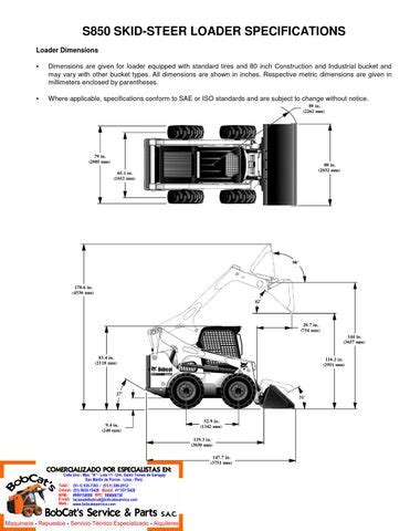 bobcat s850 spec sheet